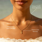 18K Gold Plated Whale Pendant Necklace Waterproof