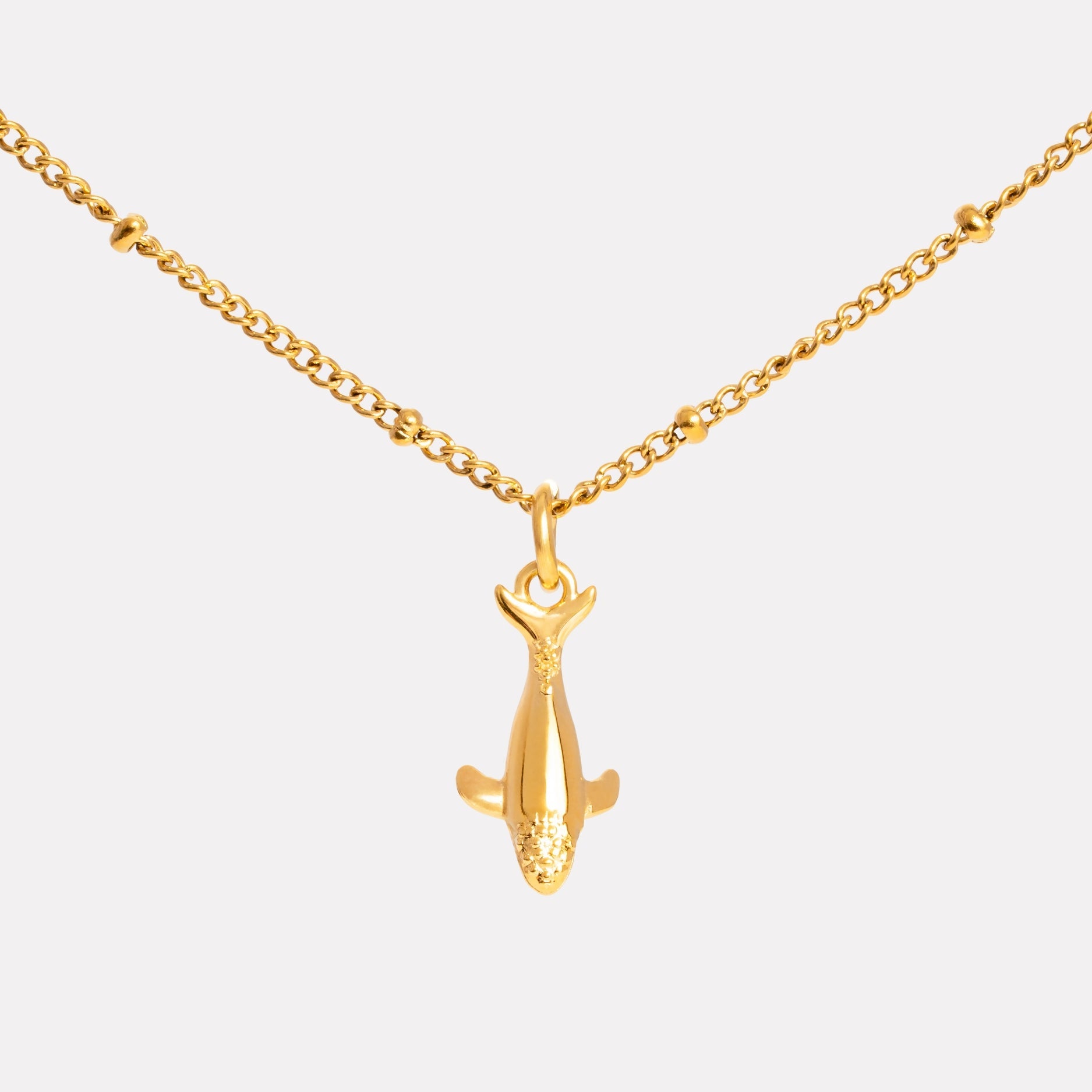 18K Gold Plated Whale Pendant Necklace Waterproof