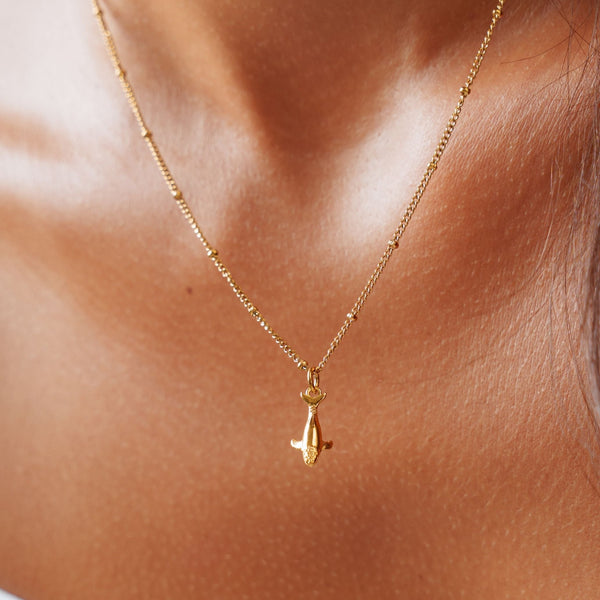 18K Gold Plated Whale Pendant Necklace Waterproof