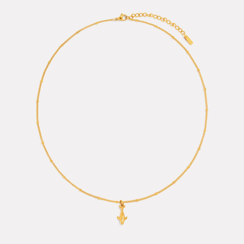 18K Gold Plated Whale Pendant Necklace Waterproof
