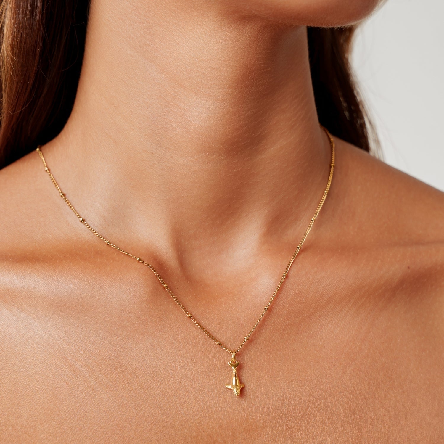 18K Gold Plated Whale Pendant Necklace Waterproof