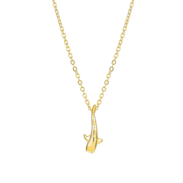 Plated Whale Shark Pendant Necklace Waterproof Stainless Steel