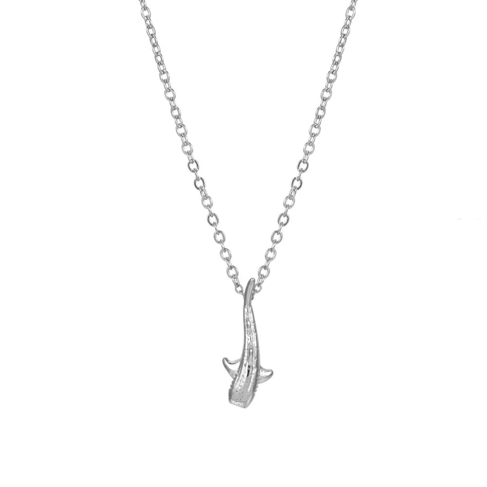Plated Whale Shark Pendant Necklace Waterproof Stainless Steel