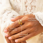 18K Gold Plated Whale Tail Ring Waterproof