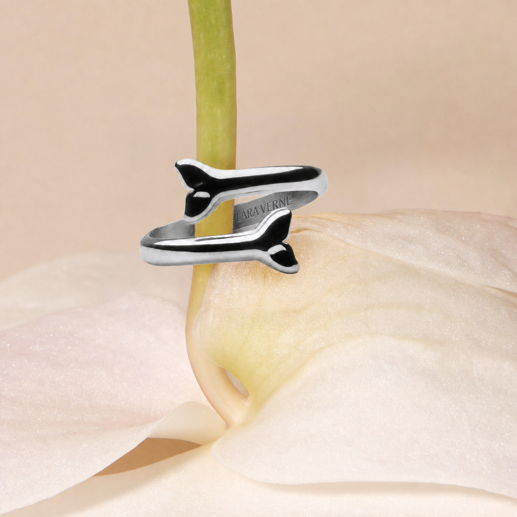 18K Gold Plated Whale Tail Ring by Lara Verne