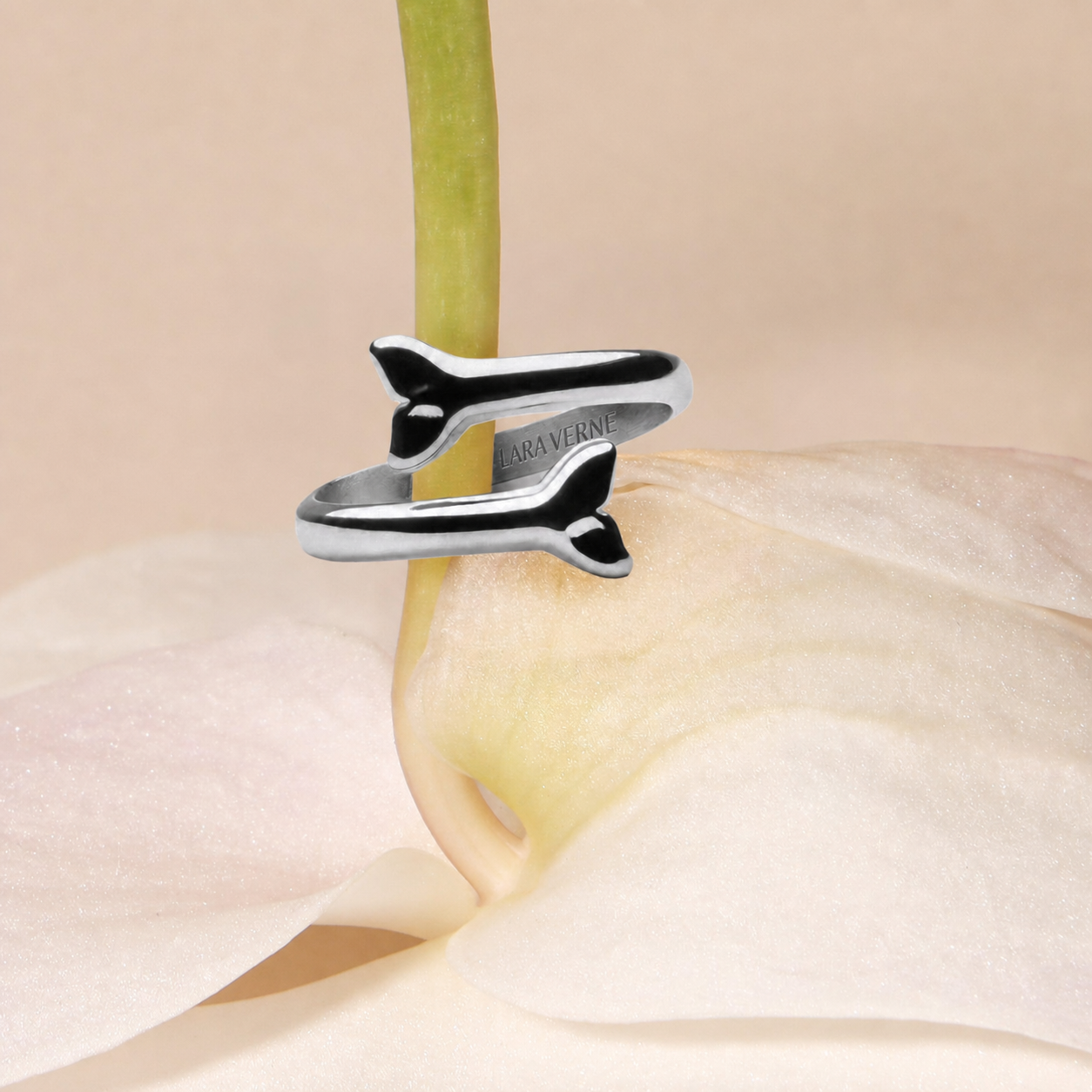 18K Gold Plated Whale Tail Ring by Lara Verne