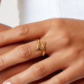 18K Gold Plated Whale Tail Ring Waterproof