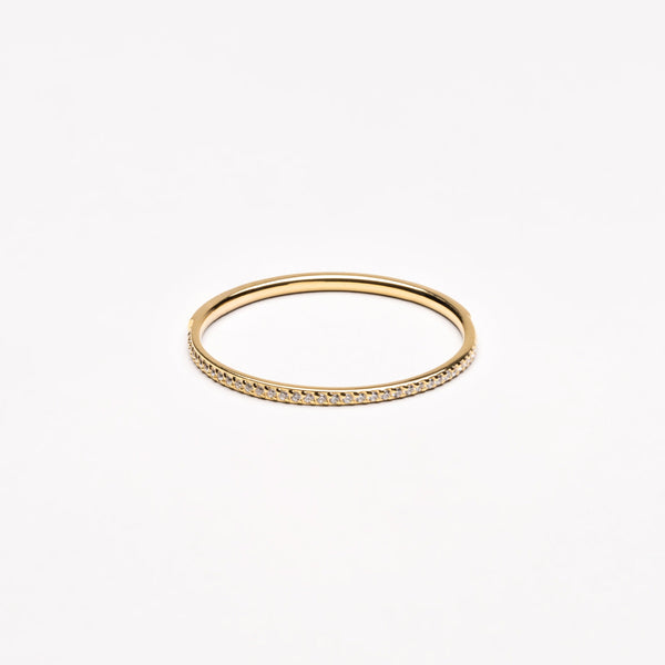 18K Gold Plated Glimmer Zircon Eternity Band Ring