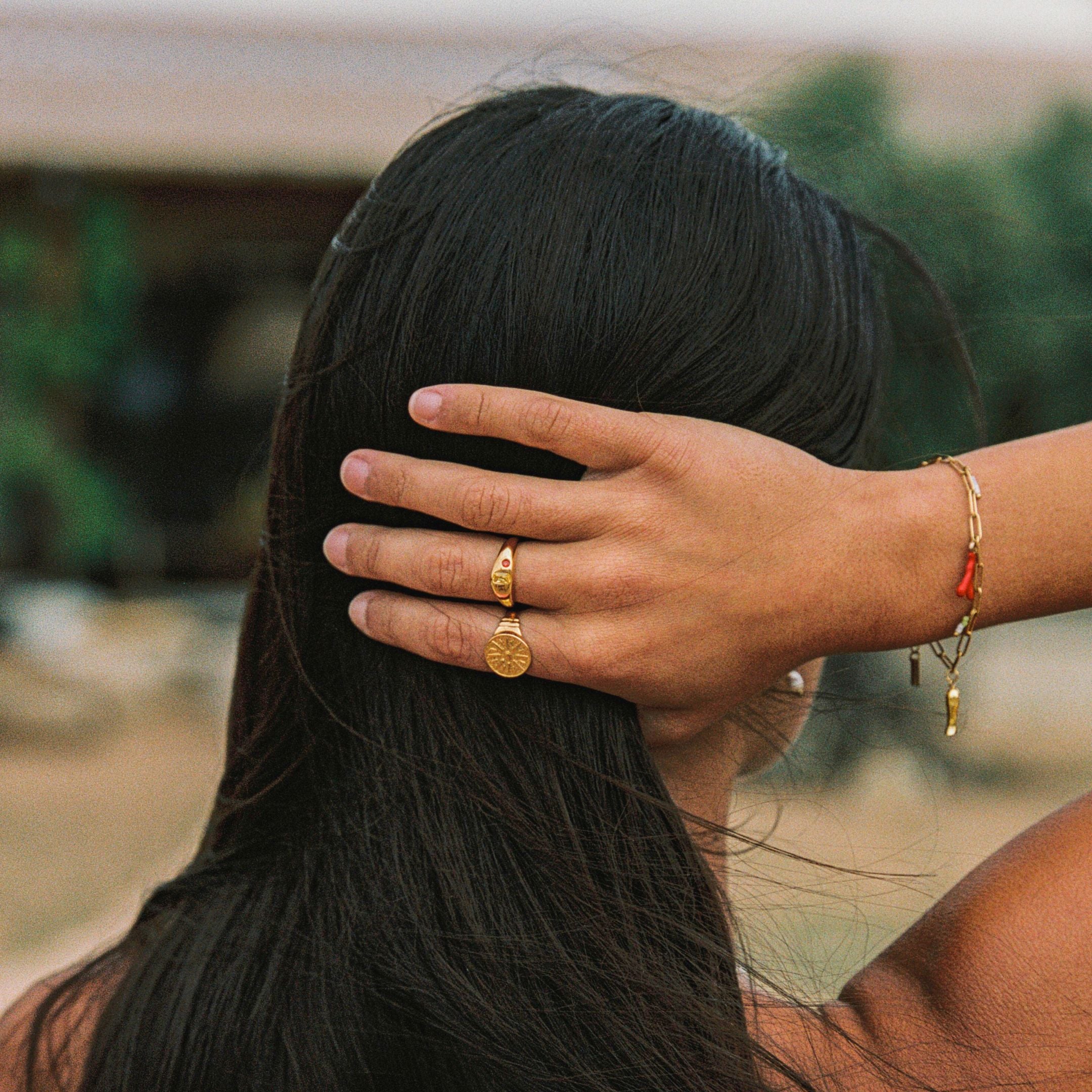 18K Gold Plated Mango Orange Zircon Ring