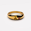 18K Gold Plated Mango Orange Zircon Ring