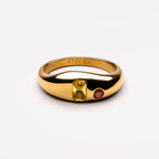 18K Gold Plated Mango Orange Zircon Ring