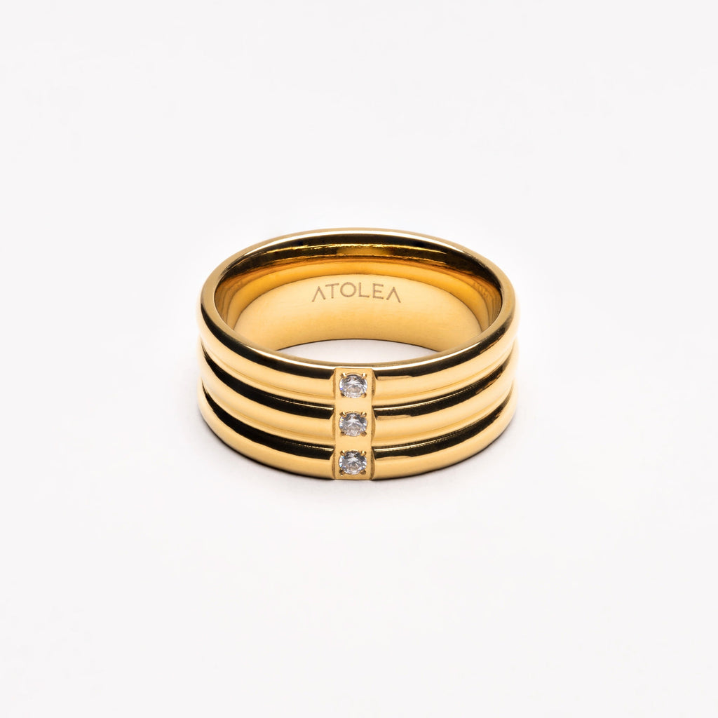 18K Gold Plated Stellar Bold Zircon Statement Ring