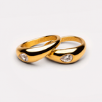 18K Gold Plated Harmony Zircon Ring Set of 2