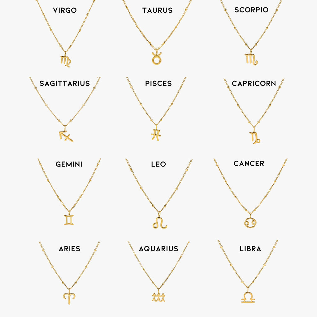 18K Gold Plated Zodiac Constellation Pendant Necklace