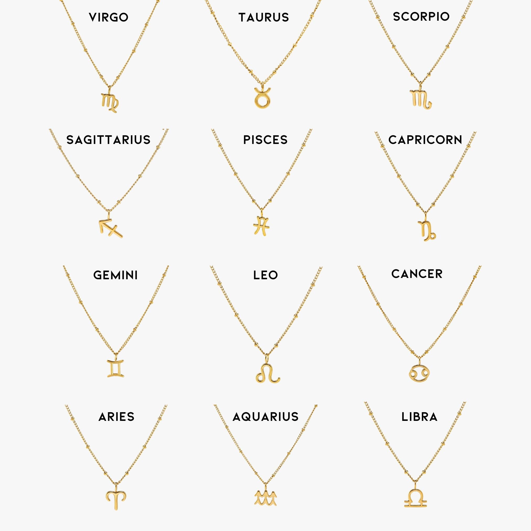 18K Gold Plated Zodiac Constellation Pendant Necklace